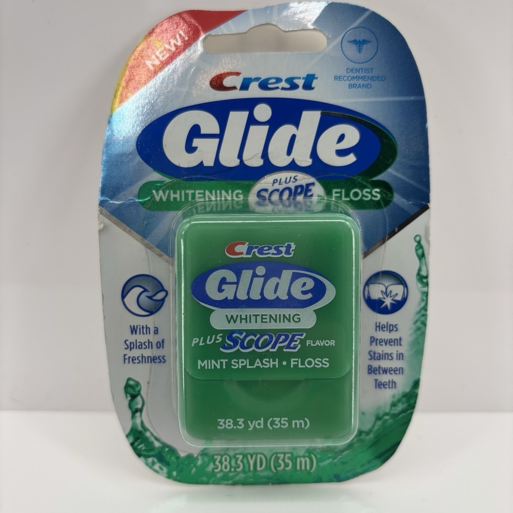 Crest Glide Whitening Scope Mint Splash Dental Floss Sealed Shred‎ Resistant NOS